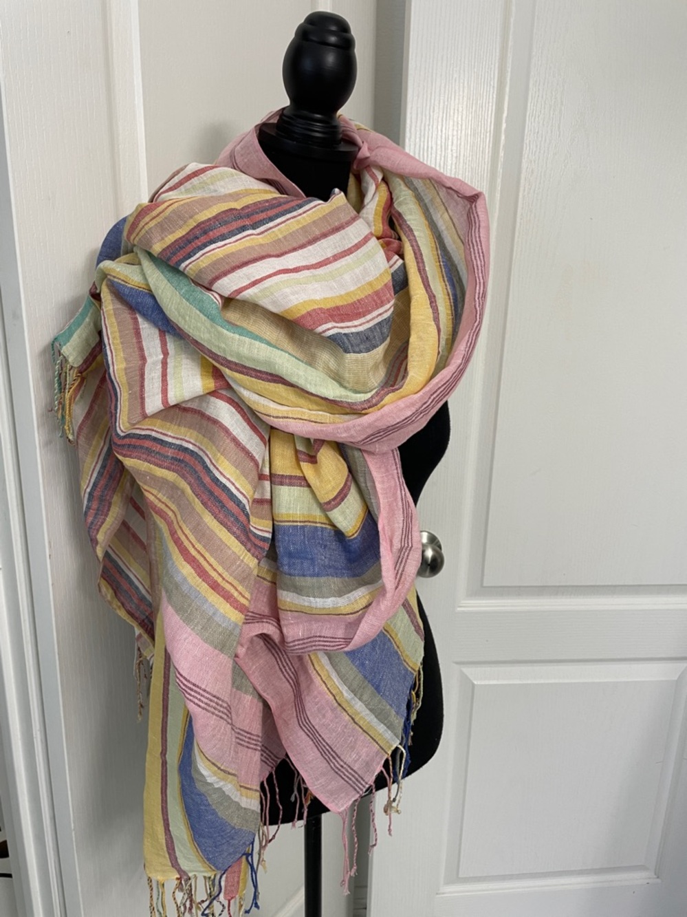 Vitamin A linen mix pareo wrap scarf XL new beach cover sarong - Picture 4 of 7
